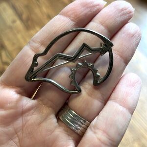 Sterling Silver Bear Pin Brooch 2”